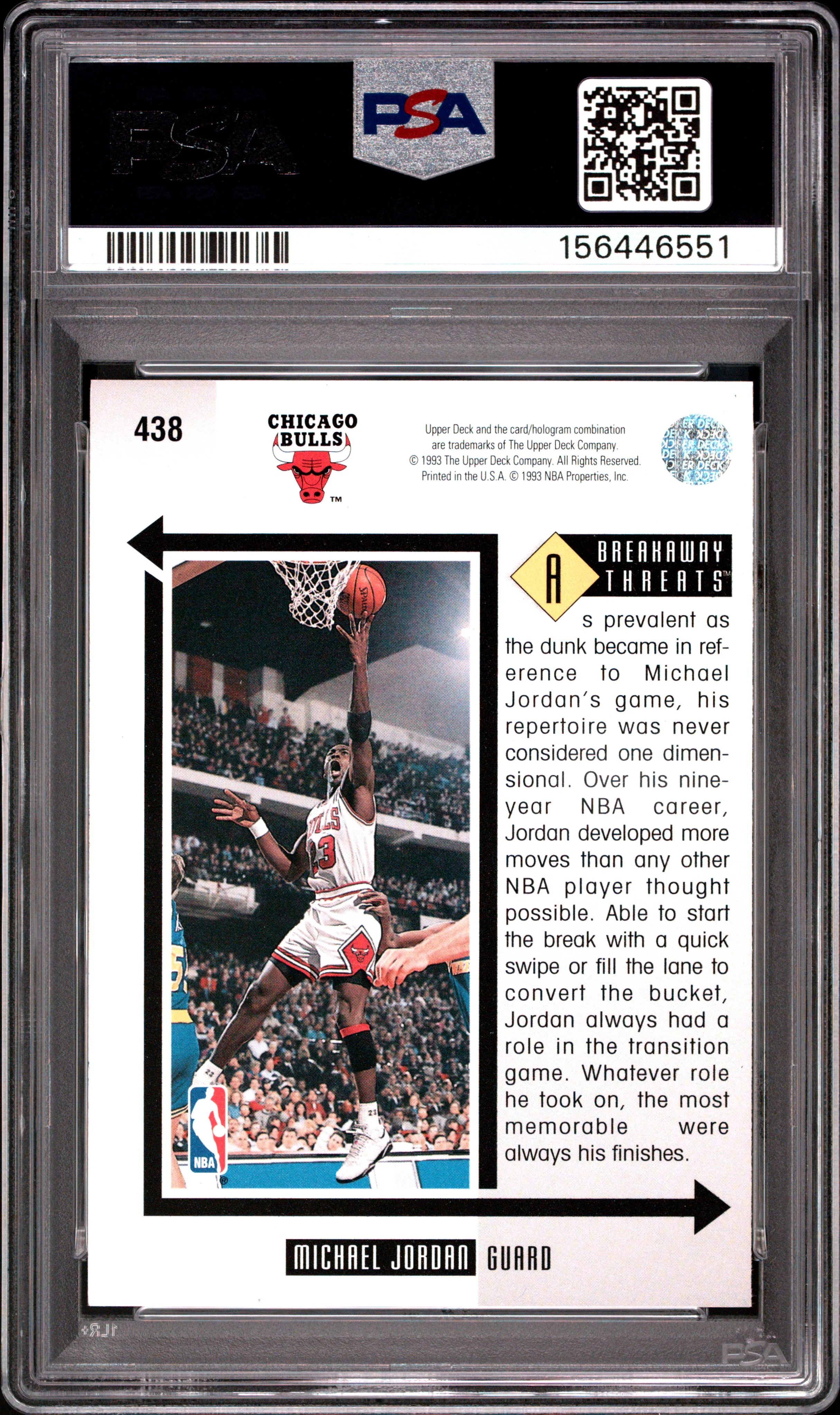 1993 Upper Deck #438 Michael Jordan PSA 9 - Image 2