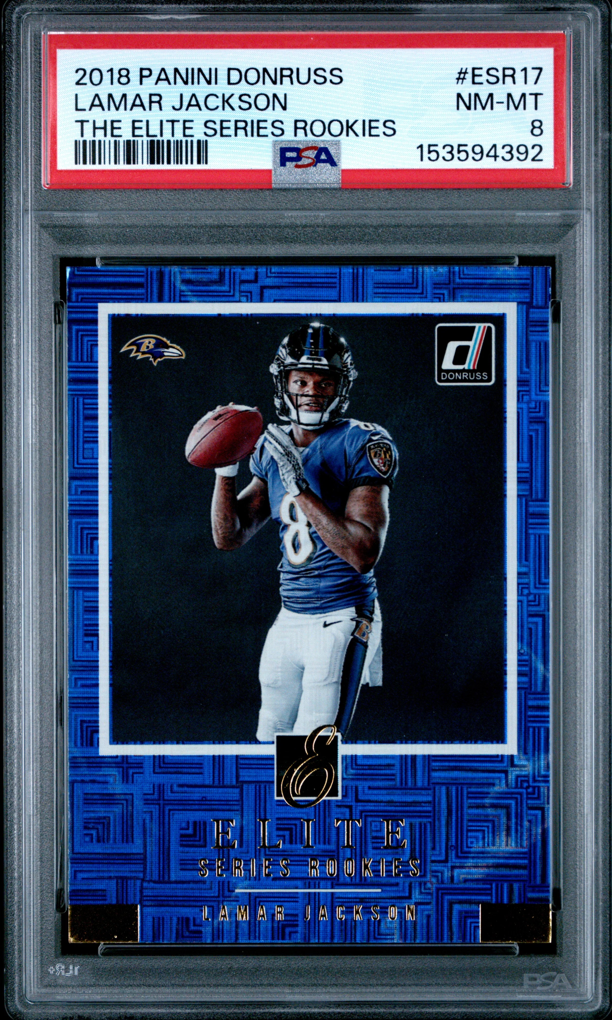 2018 Panini Donruss The Elite Series Rookies #ESR17 Lamar Jackson PSA 8