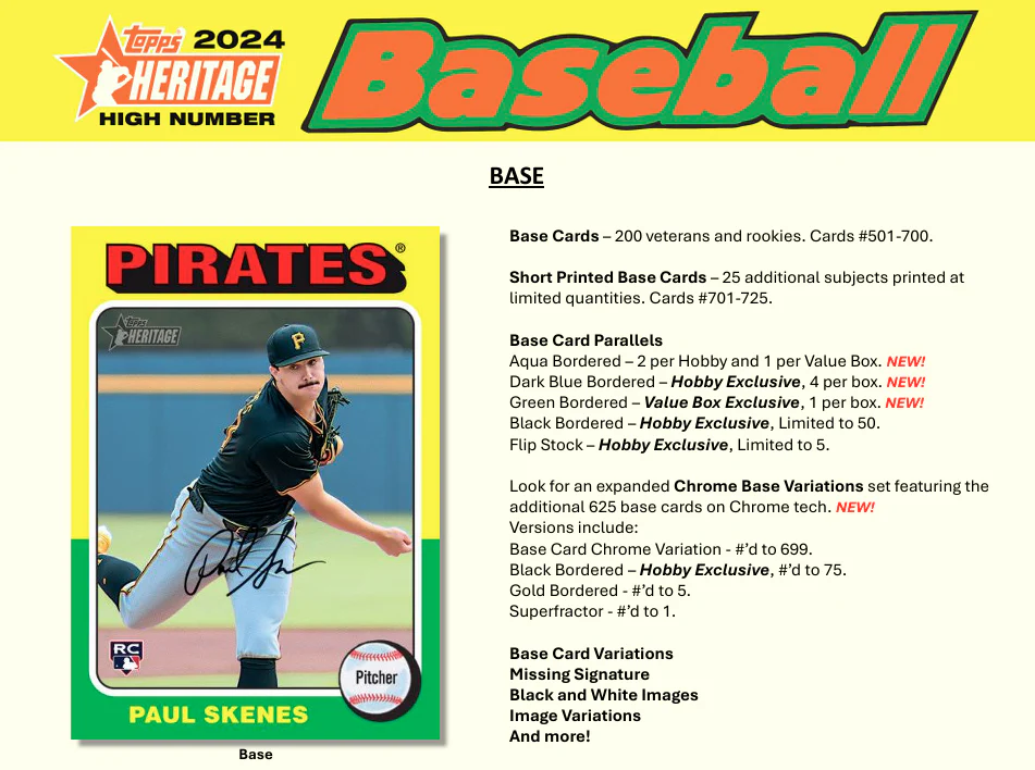2024 Topps Heritage High Number Baseball Hobby Box - Image 3