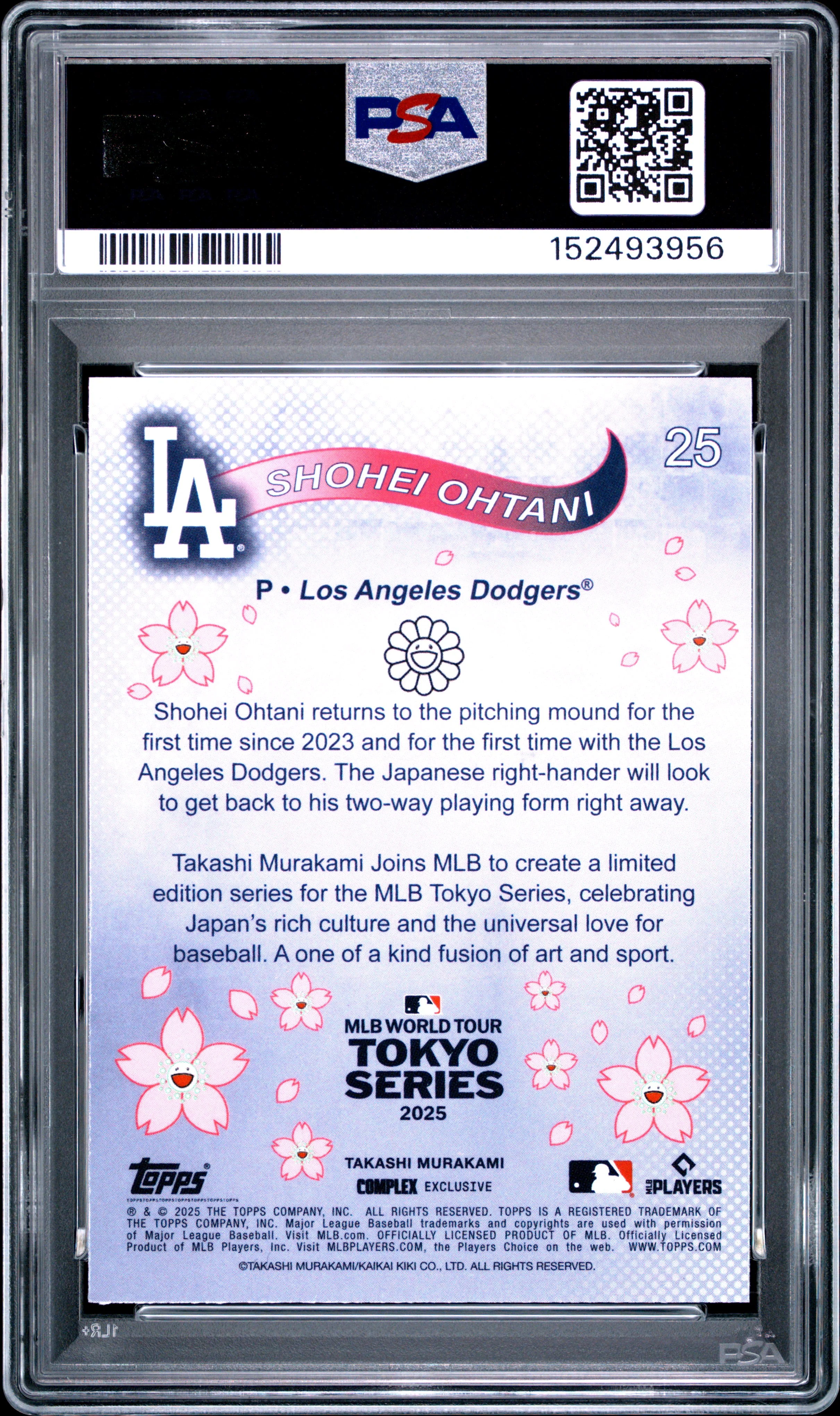 2025 Topps Murakami Tokyo Series #25 Shohei Ohtani PSA 8 - Image 2