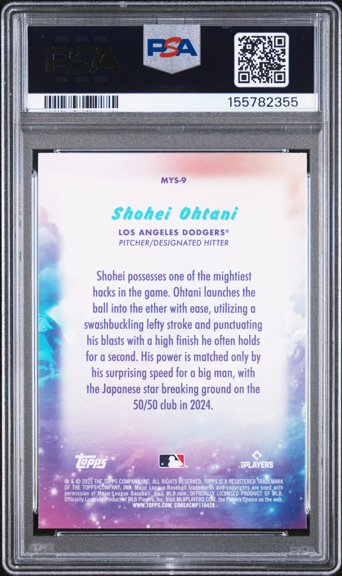 2025 Topps Update Mystical #9 Shohei Ohtani PSA 9 - Image 2
